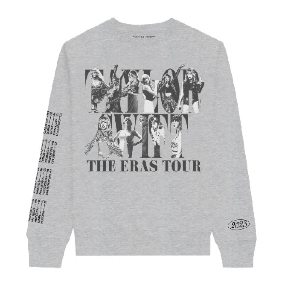 NEW Taylor Swift The Eras Tour Gray Crewneck - Picture 1 of 3